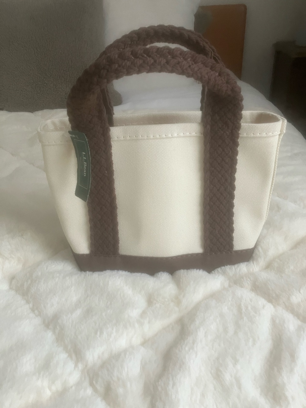 NWT LL Bean Japan limited Edition Web handle Mini boat and tote Canvas bag Fossi